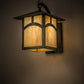 Meyda Lighting Seneca 12" Verdigris Hill Top Wall Sconce With Beige Iridescent Art Shade Glass