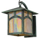 Meyda Lighting Seneca 12" Verdigris Hill Top Wall Sconce With Beige Iridescent Art Shade Glass