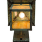 Meyda Lighting Seneca 12" Verdigris Hill Top Wall Sconce With Beige Iridescent Art Shade Glass