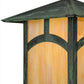 Meyda Lighting Seneca 12" Verdigris Hill Top Wall Sconce With Beige Iridescent Art Shade Glass
