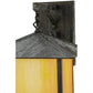 Meyda Lighting Seneca 12" Verdigris Straight Arm Wall Sconce With Beige Iridescent Shade Glass