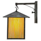 Meyda Lighting Seneca 12" Verdigris Straight Arm Wall Sconce With Beige Iridescent Shade Glass