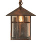 Meyda Lighting Seneca 12" Vintage Copper Double Bar Mission Curved Arm Hanging Wall Sconce With Clear Seeded Shade Glass