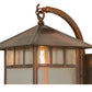 Meyda Lighting Seneca 12" Vintage Copper Double Bar Mission Curved Arm Hanging Wall Sconce With Clear Seeded Shade Glass