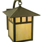 Meyda Lighting Seneca 12" Vintage Copper Double Bar Mission Curved Arm Wall Sconce With Beige Iridescent Shade Glass