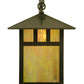 Meyda Lighting Seneca 12" Vintage Copper Double Bar Mission Curved Arm Wall Sconce With Beige Iridescent Shade Glass
