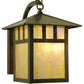 Meyda Lighting Seneca 12" Vintage Copper Double Bar Mission Curved Arm Wall Sconce With Beige Iridescent Shade Glass