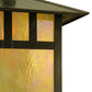 Meyda Lighting Seneca 12" Vintage Copper Double Bar Mission Curved Arm Wall Sconce With Beige Iridescent Shade Glass
