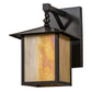 Meyda Lighting Seneca 13" Brown Hanging Wall Sconce With Beige Shade Glass