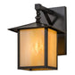 Meyda Lighting Seneca 13" Brown Hanging Wall Sconce With Beige Shade Glass