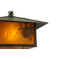 Meyda Lighting Seneca 13" Craftsman Brown Winter Pine Curved Arm Wall Sconce With Honey Amber Art Shade Glass