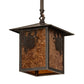 Meyda Lighting Seneca 13" Craftsman Brown Winter Pine Pendant Light With Amber Mica Shade Glass