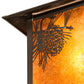 Meyda Lighting Seneca 13" Craftsman Brown Winter Pine Pendant Light With Amber Mica Shade Glass