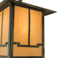 Meyda Lighting Seneca 13" Craftsman Verdigris Valley View Pendant Light With Beige Iridescent Shade Glass