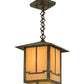 Meyda Lighting Seneca 13" Craftsman Verdigris Valley View Pendant Light With Beige Iridescent Shade Glass