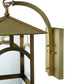 Meyda Lighting Seneca 13" Natural Brass Curved Arm Wall Sconce With Clear Shade Glass