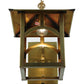 Meyda Lighting Seneca 13" Natural Brass Curved Arm Wall Sconce With Clear Shade Glass