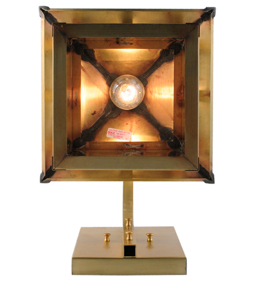 Meyda Lighting Seneca 13" Natural Brass Curved Arm Wall Sconce With Clear Shade Glass