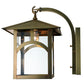 Meyda Lighting Seneca 13" Natural Brass Curved Arm Wall Sconce With Clear Shade Glass