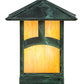 Meyda Lighting Seneca 13" Verdigris Hill Top Outdoor Deck Light With Beige Iridescent Art Shade Glass