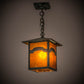 Meyda Lighting Seneca 13" Verdigris Mountain View Pendant Light With Amber Mica Shade Glass