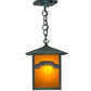 Meyda Lighting Seneca 13" Verdigris Mountain View Pendant Light With Amber Mica Shade Glass
