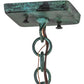 Meyda Lighting Seneca 13" Verdigris Mountain View Pendant Light With Amber Mica Shade Glass