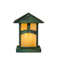 Meyda Lighting Seneca 13" Verdigris Outdoor Pier Mount Deck Light With Beige Iridescent Shade Glass
