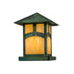 Meyda Lighting Seneca 13" Verdigris Outdoor Pier Mount Deck Light With Beige Iridescent Shade Glass
