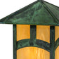 Meyda Lighting Seneca 13" Verdigris Outdoor Pier Mount Deck Light With Beige Iridescent Shade Glass