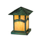 Meyda Lighting Seneca 13" Verdigris Outdoor Pier Mount Deck Light With Beige Iridescent Shade Glass