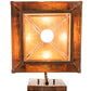 Meyda Lighting Seneca 13" Vintage Copper Winter Pine Curved Arm Wall Sconce With Beige Iridescent Shade Glass