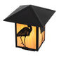 Meyda Lighting Seneca 14" Craftsman Brown Heron Outdoor Deck Light With Beige Iridescent Shade Glass