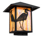 Meyda Lighting Seneca 14" Craftsman Brown Heron Outdoor Deck Light With Beige Iridescent Shade Glass