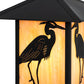 Meyda Lighting Seneca 14" Craftsman Brown Heron Outdoor Deck Light With Beige Iridescent Shade Glass
