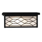 Meyda Lighting Seneca 14"Sq 2-Light Craftsman Brown Ponte Flush Mount Light With White Art Shade Glass
