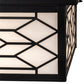 Meyda Lighting Seneca 14"Sq 2-Light Craftsman Brown Ponte Flush Mount Light With White Art Shade Glass