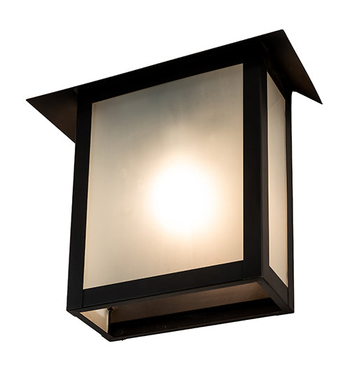 Meyda Lighting Seneca 15" Craftsman Brown Prime Wall Sconce With Clear Frosted Shade Glass