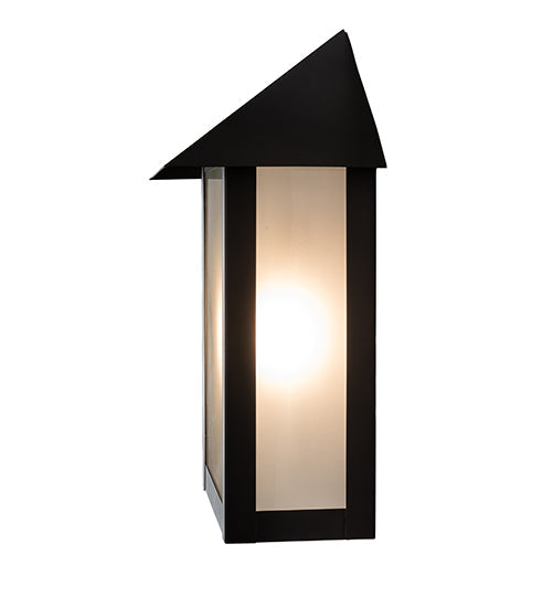 Meyda Lighting Seneca 15" Craftsman Brown Prime Wall Sconce With Clear Frosted Shade Glass