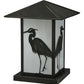 Meyda Lighting Seneca 16" Craftsman Brown Heron Outdoor Pier Mount Light With White Art Shade Glass