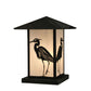 Meyda Lighting Seneca 16" Craftsman Brown Heron Outdoor Pier Mount Light With White Art Shade Glass