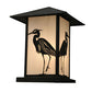 Meyda Lighting Seneca 16" Craftsman Brown Heron Outdoor Pier Mount Light With White Art Shade Glass