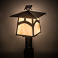 Meyda Lighting Seneca 16" Craftsman Brown Hill Top With Bear Outdoor Post Mount Light With Beige Iridescent Shade Glass