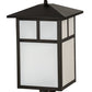 Meyda Lighting Seneca 16" Craftsman Brown On Brass "T" Mission Outdoor Post Mount Light With White Statuario Idalight Shade