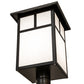 Meyda Lighting Seneca 16" Craftsman Brown On Brass "T" Mission Outdoor Post Mount Light With White Statuario Idalight Shade