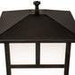 Meyda Lighting Seneca 16" Craftsman Brown On Brass "T" Mission Outdoor Post Mount Light With White Statuario Idalight Shade