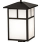 Meyda Lighting Seneca 16" Craftsman Brown On Brass "T" Mission Outdoor Post Mount Light With White Statuario Idalight Shade