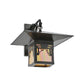 Meyda Lighting Seneca 16" Craftsman Brown Victorian Web Hanging Wall Sconce With Beige Iridescent Shade Glass