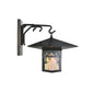 Meyda Lighting Seneca 16" Craftsman Brown Victorian Web Hanging Wall Sconce With Beige Iridescent Shade Glass