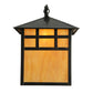 Meyda Lighting Seneca 16" Craftsman Brown Window Pane Curved Arm Wall Sconce With Ambra Siena Idalight Shade Glass